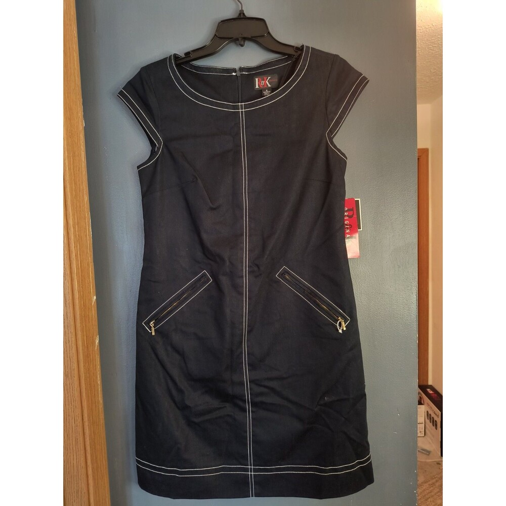 R&K Originals Women's 6 Navy Blue Dress Cap Sleeves